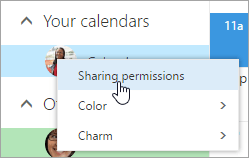Sharing Permissions Option
