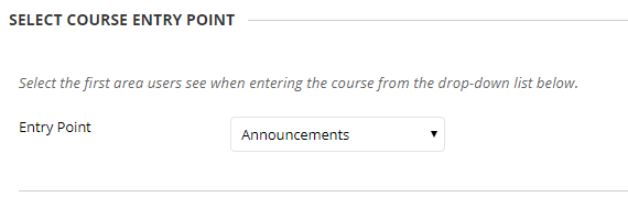 course entry point