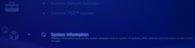 System Information Button