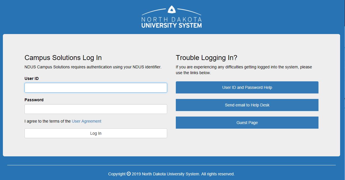 Campus Solutions Login Screen