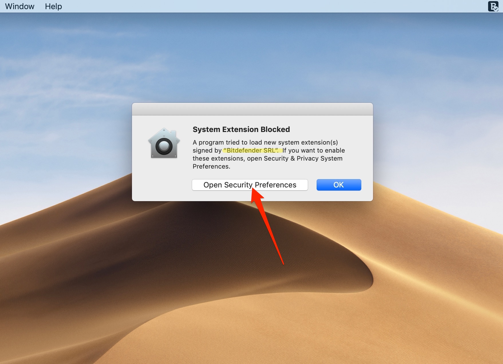 Mac Bitdefender full disk access notice