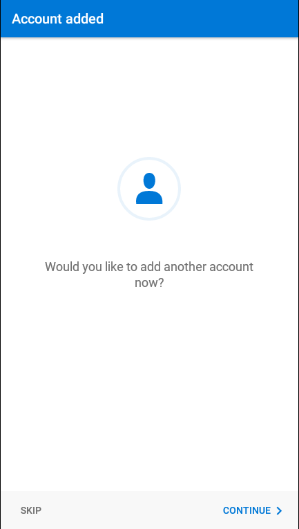 Android Outlook Account Added