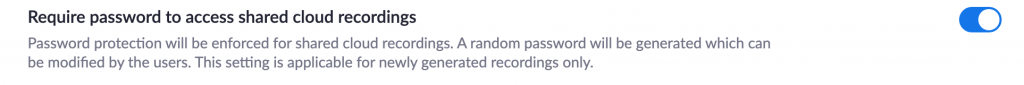 password protect cloud recordings