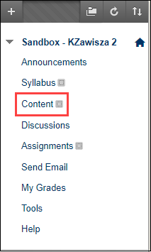 click the content area where you want it to be located