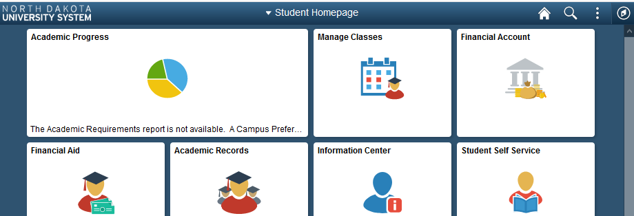 Student Homepage Class Search