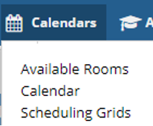 Title: Calendar menu options
