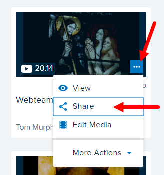 Content tile menu with Edit option for title and description identified for steps as described