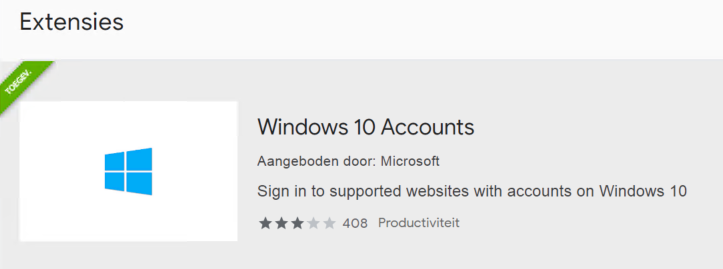 Extensies Windows 10 Accounts AangebOden door Microsoft Sign in to supported websites with accounts on Windows 10 408 Productiviteit 