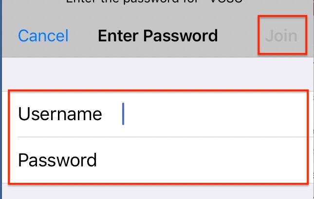 Screenshot shows where to enter username and password