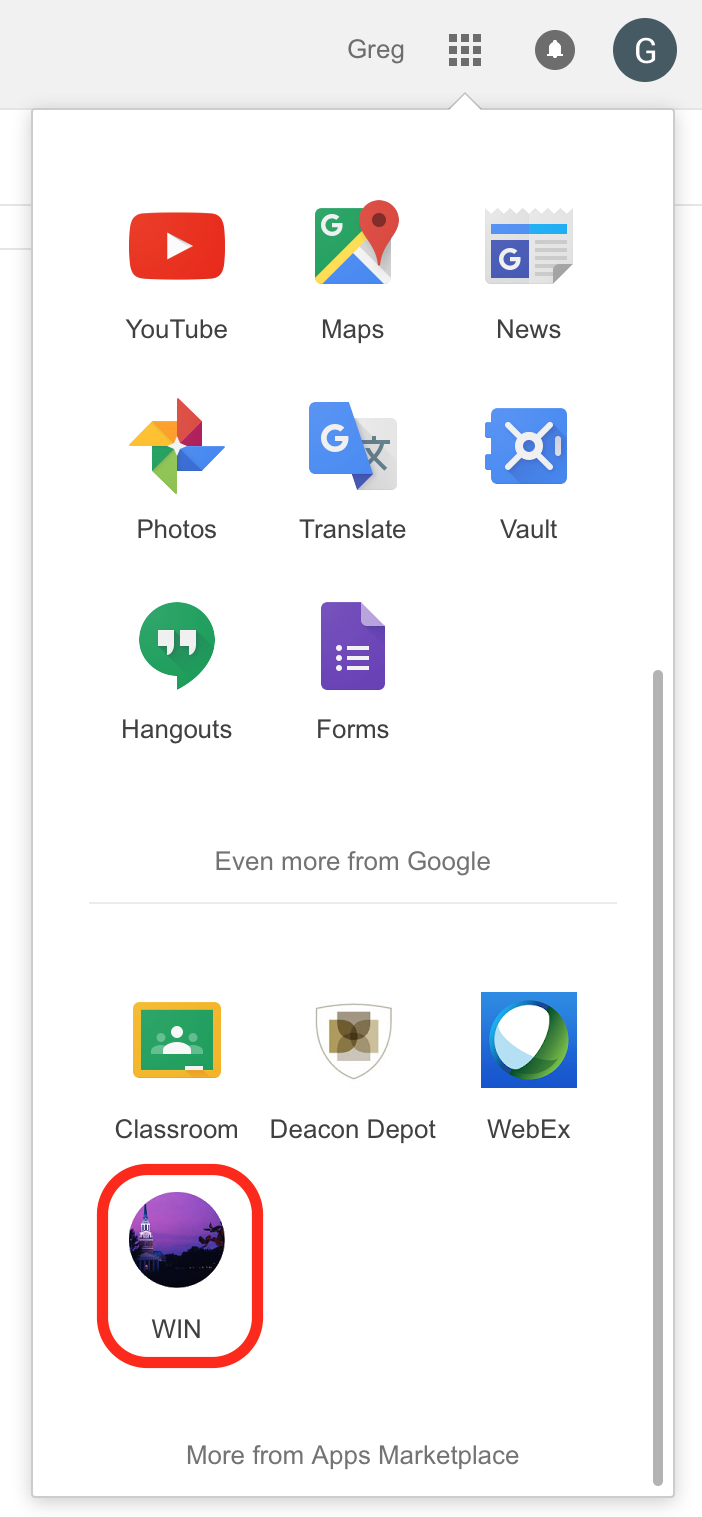Google app launcher