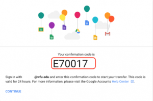 Google Takeout - verification code