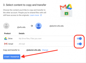 Google Takeout - choose Drive and/or Gmail
