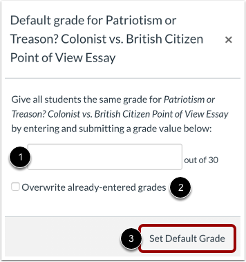 Create Default Grades