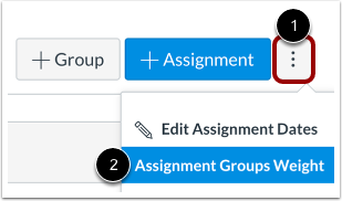 Open Assignment Groups Weights Settings