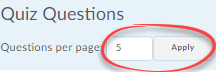 questions per page field