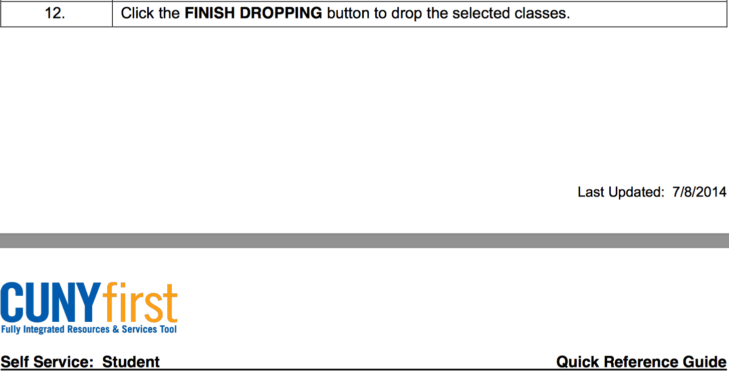 Drop Classes 9