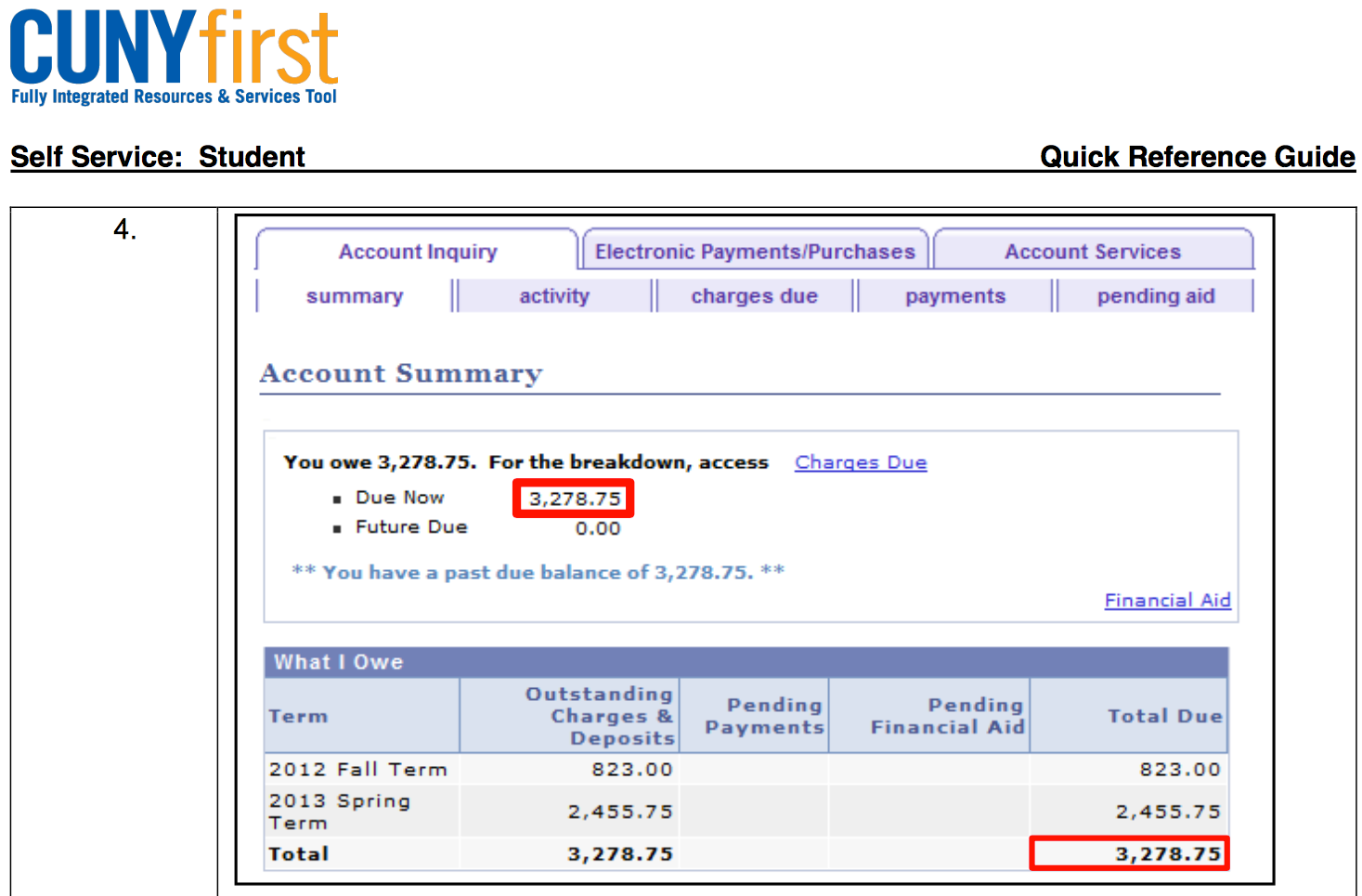 Account Inquiry - Bills, Payments and Financial Aid 2