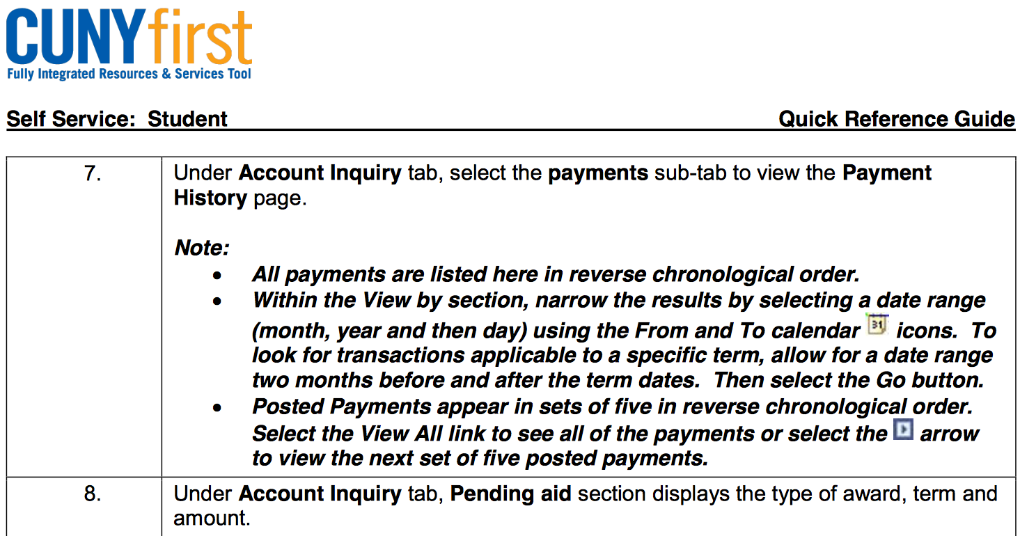 Account Inquiry - Bills Payments and Financial Aid 4