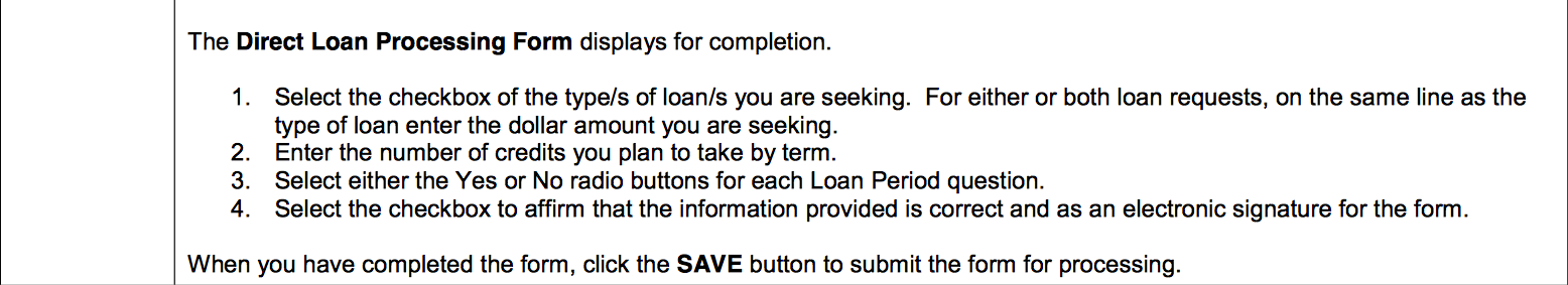 Submit Direct Loan Processing Form 2
