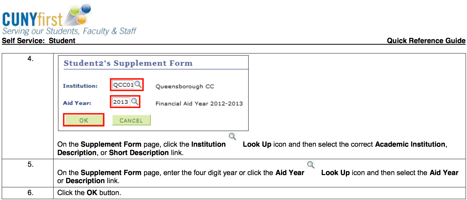 Submit CUNY Supplement Form 1
