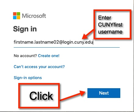 CUNYfirst Username to log in