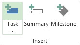 Image of Task button in the Insert group of the Task tab.