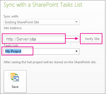 Save project to SharePoint