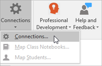 Select Connections in the Class Notebook tab.