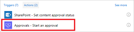 select the approvals action