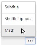 Subtitle, Shuffle, and Math options