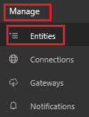 Manage entities