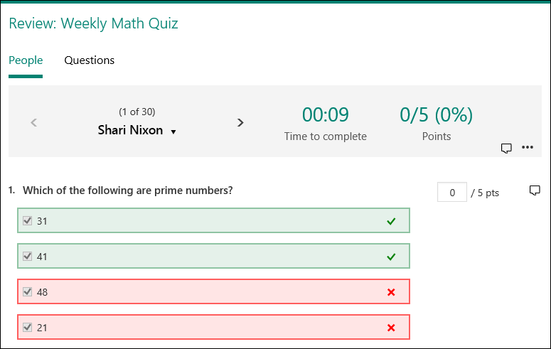 Review answers page
