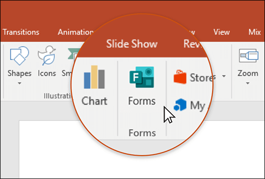 Forms icon in PowerPoint