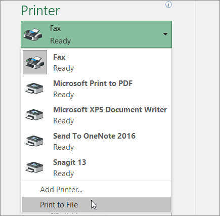 Print to File option