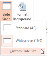 Custom Slide Size menu option