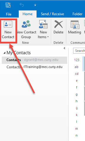 From the File menu, select New Contact