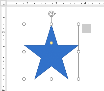 A star shape with the ruler displayed on the page