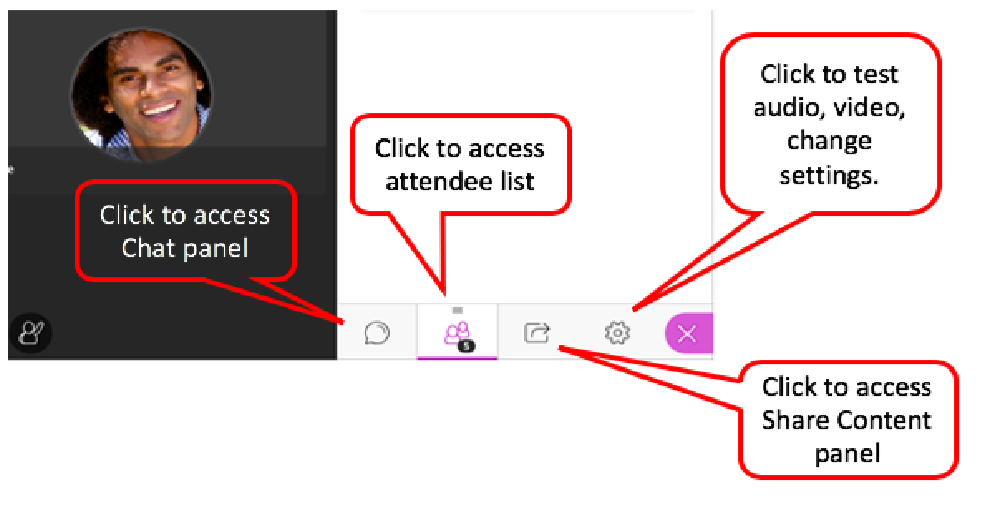 You can use the Chat tool to communicate with your professor and classmates by clicking the icon on the bottom right to open the collaborate panel, then click the Chat icon which looks like a call-out sign