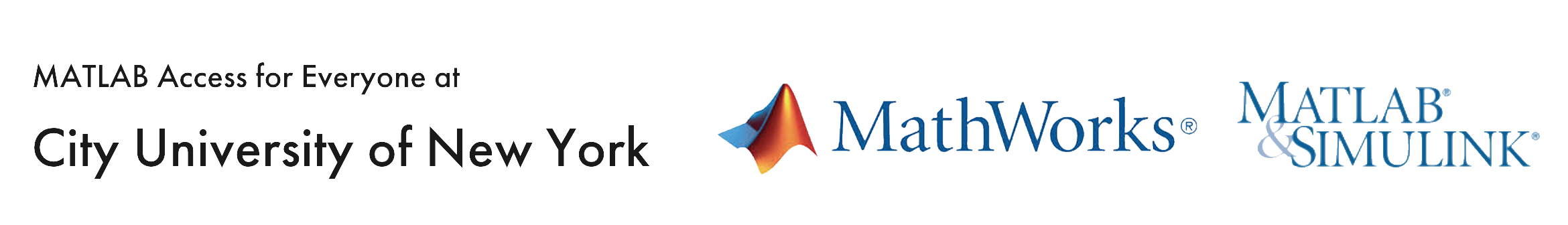 Access for Everyone at City University of New York. Logo for MathWorks, MATLAB & SIMULINK. 