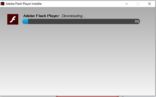 Adobe Flash Player is downloading