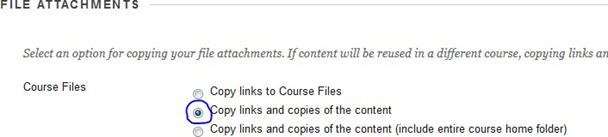 select the Copy links and copies of the content