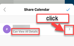 From “Share Calendar,” select “Can View All Details.”