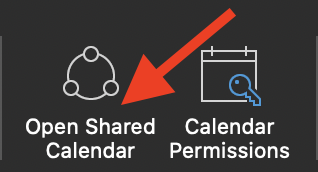 Click on open shared calendar from the ribbon