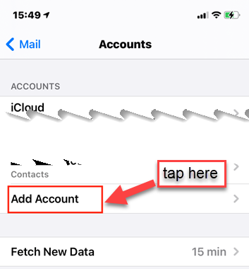 then tap Add Account