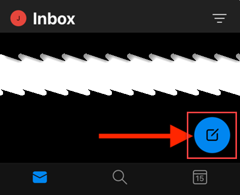 Compose a new email by tapping the new mail icon on the lower right corner