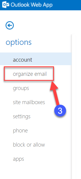 4. Click organize mail