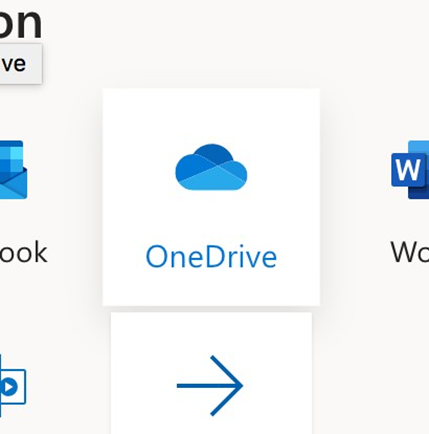 A screenshot of the OneDrive Icon on the Microsoft Apps page
