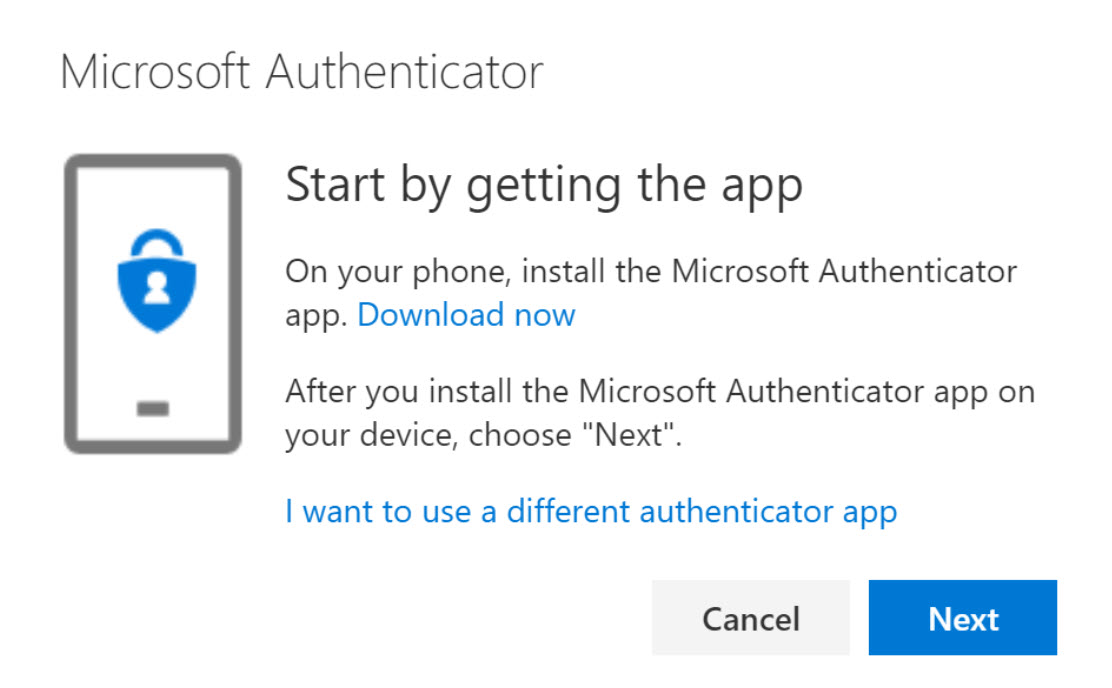 Start by getting the app screen to download Microsoft Authenticator app