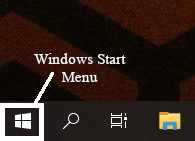 white box around windows start menu icon