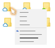 Conceptual image of menu of options when you right-click a OneDrive file from File Explorer